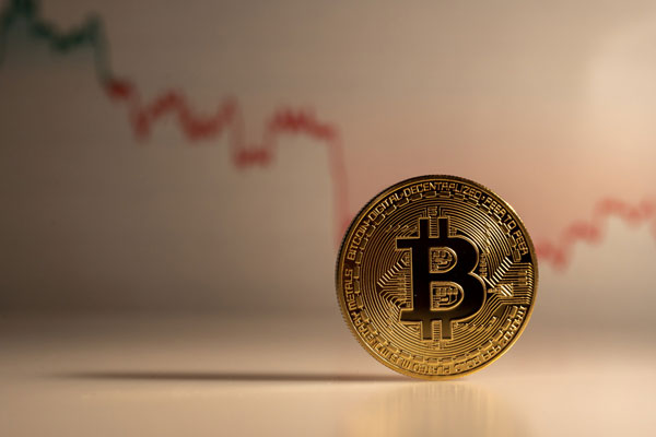 Goldene M&uuml;nze mit Bitcoin Symbol